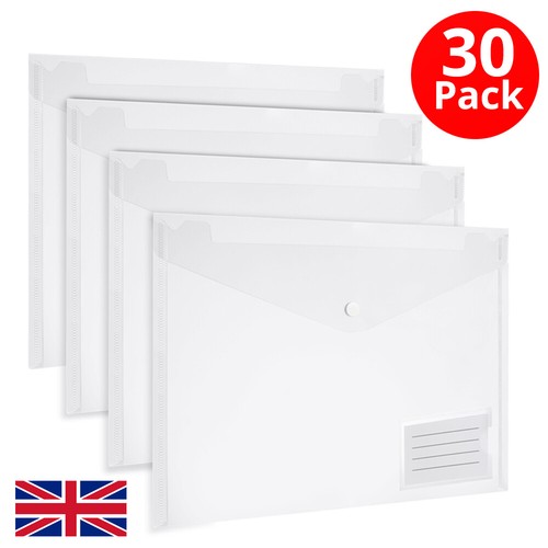 Plastic document wallets - 30,