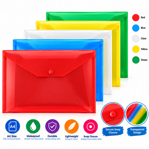 Plastic document wallets - a4,