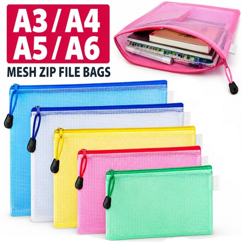 Plastic zip wallet file mesh - plastic,