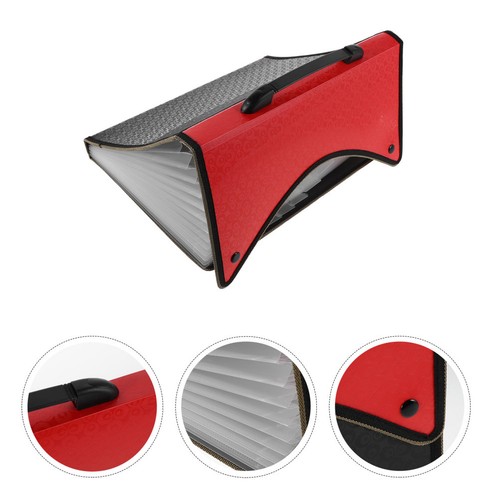 Expandable red plastic file - expandable,