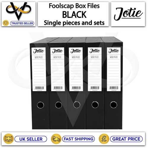 Black foolscap box file 75mm - black,